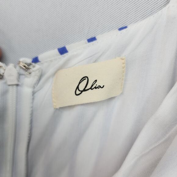NWT Olia Wrap Sundress JR Medium Blue White Stripe Dress Pockets Built-In Shorts - Picture 16 of 16